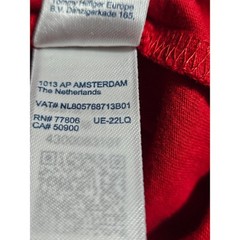 Tommy Hilfiger Mens Red T-Shirt Crew Neck Striped Collar Flag Logo 78JB130 M