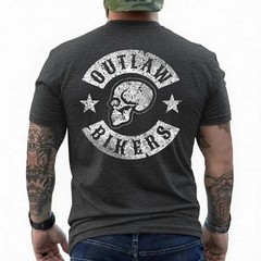 Outlaw Biker Shirt Skull T-Shirt Motorcycle chopper