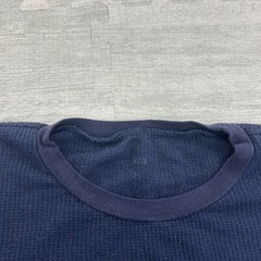 Vintage Y2K Thermal Long Sleeve Shirt Size Large Navy Blue Waffle Knit Skater
