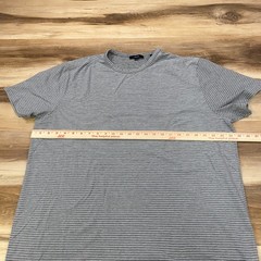 Vince T-Shirt Mens XXL Striped Cotton Blend Minimalist Quiet Luxury Grey White
