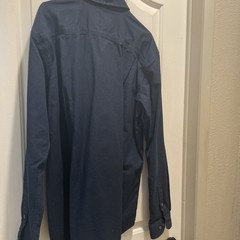 Carhartt Men’s Relaxed Fit Long Sleeve Work Shirt Navy Sz med
