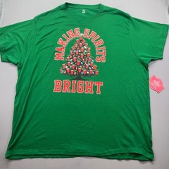 Holiday Time Christmas Graphic T-Shirt Making Spirits Bright Green 3XL