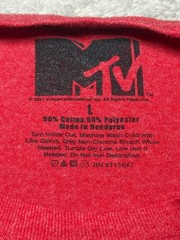 MTV Music Television Logo T-Shirt Mens Large Red Checkered Graphic Tee 2021
