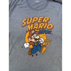 Super Mario Bros Graphic Tee Mens XXL Gray Heathered Retro Nintendo T-Shirt