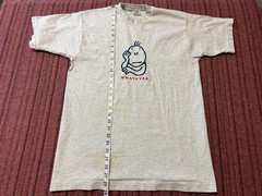 MENS USED VINTAGE 90S SINGLE STITCH WHATEVER NOVELTY SHIRT GRAY SIZE LARGE