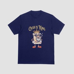 CASH IS KING Funny Cash Lover Tshirt Small Business Joke Cashless System Top