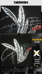 New Fashion Feather Rhinestone Summer Short Sleeve Luxury Men Streetwear T-Shirt