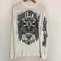 Vtg Southpole Thermal Shirt Mens Fits M/L Waffle Tattoo Grunge Street Y2K Hardy