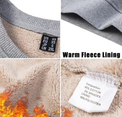 Men’s Winter Warm Sherpa Lined Sweatshirt Long Sleeve Pullover Casual Sweatshirt