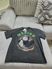 FIFA World Cup 2026 Mexico Dog T-Shirt PacSun Charcoal Wash Mens Size Large NWT