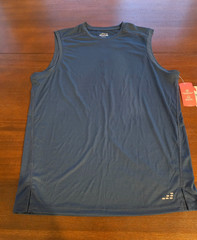 BCG Men’s Training Sleeveless Mesh Muscle Tank Shirt Blue Medium
