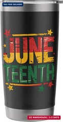 Juneteenth Party Outfit Black Independence Day Merch Stainless Steel Insulated T