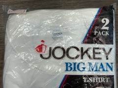 Vintage Jockey Big Man White V-Neck T-Shirt 2 Pack 1987 •Men’s XXXXL (4XL) -READ