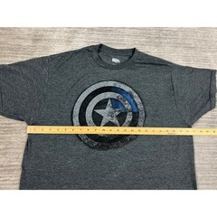 Marvel T-Shirt Mens XL Grey Captain America Shield Graphic Distressed Crew Neck
