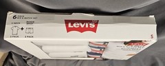Levi’s 6 Pc Mix & Match S 3 White Crew T-Shirts Red White Blue Gray Boxer Briefs