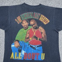 Vintage 1990s Snoop Dogg Tupac 2 Of Amerikaz Most Wanted Rap Tee T-Shirt Sz L