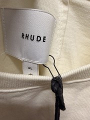 Rhude Graphic Logo Print Men’s Cream Cotton Crew Neck Short Sleeve T-Shirt XL