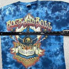 Rock and Roll Hall of Fame TShirt Sz M Mens Blue Tie Dye Graphic Souvenir Music