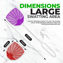 Supreme Bug & Fly Swatter 6-Pack – Braided Metal Handle 6 Pack Fly Swatters, Mul