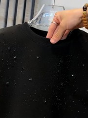Men Fashion Luxury Trend Star Drills Rhinestone Diamond Black Streetwear T-Shirt