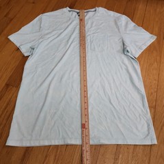 VRST Mens Essential Short Sleeve Pocket Tee: Sz Large, Lt Blue & White Tie-Dye