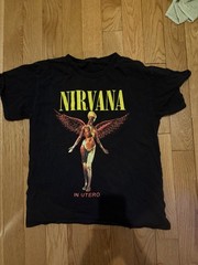 Nirvana In Utero Black Graphic Print Crew Neck Short Sleeve T-Shirt Unisex L