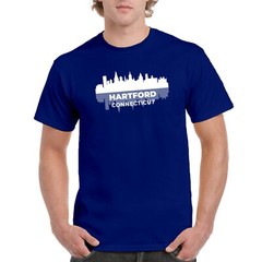 Hartford Connecticut Skyline – Classic City Sports Team T Shirt – Cobalt