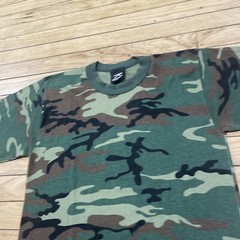Vtg ROTHCO Army Surplus Shirt Men S Camo Green Army Forest Woodland Made USA