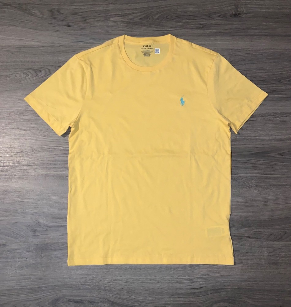 Polo Ralph Lauren Custom Slim Fit Short Sleeve Cotton T shirt Yellow Men’s Sizes