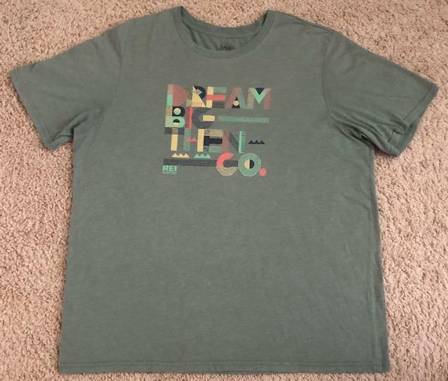 REI Co-op Dream Big Then Go REI Adventures Men’s Green T-Shirt Size XL