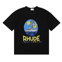 43STYLE RHUDE Men High Quality Leisure Cotton Short Sleeve Polo T-Shirt S-2XL