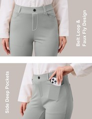 Flare Yoga Dress Work Pants Women High Waisted Pull On Stretchy Slacks Flared…