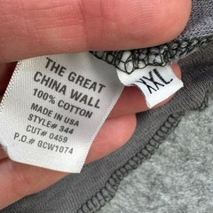 The Great China Wall Mens Henley Shirt Sz XXL Long Sleeve