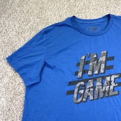 NEW Foundry T Shirt Mens Size LT Blue I’M GAME Short Sleeve