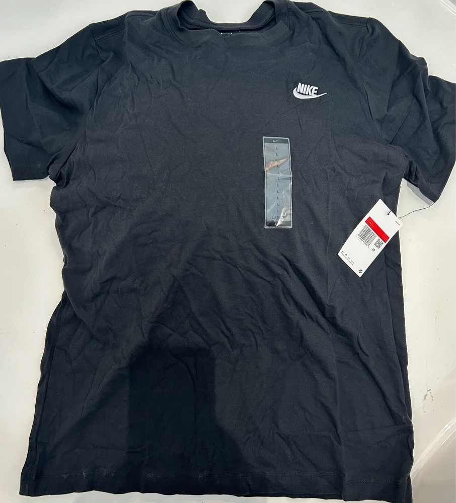 NWT Nike Mens Sportswear Club T-Shirt in Black/White LARGE AR4997-013