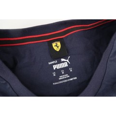 Puma Ferrari T-Shirt Mens Medium Navy Checkered Flag Graphic Sample RARE