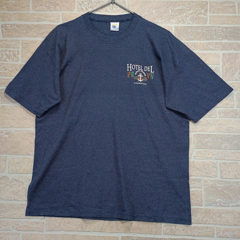 Vintage Hotel Del Coronado Shirt XL ADULT Nautical Collection Striped CAL CRU