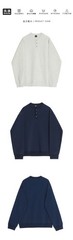 Henry Collar Hoodie Men Fashion Autumn New Loose Pullover Top