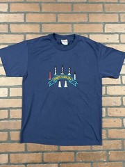 North Carolina Lighthouses Embroidered T-Shirt By Hanes Heavyweight 50/50 Medium