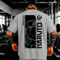 Oversized Graphic T-Shirt Men Streetwear Japanese Anime Printed Cotton Tee Top