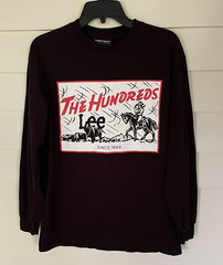The Hundreds X Lee Jeans M Black Storm Rider Graphic Long Sleeve Tee Shirt
