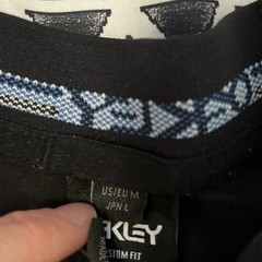 Oakley Shirt Black Performance Mock Neck Logo Long Sleeve Custom Fit Size M Y2K