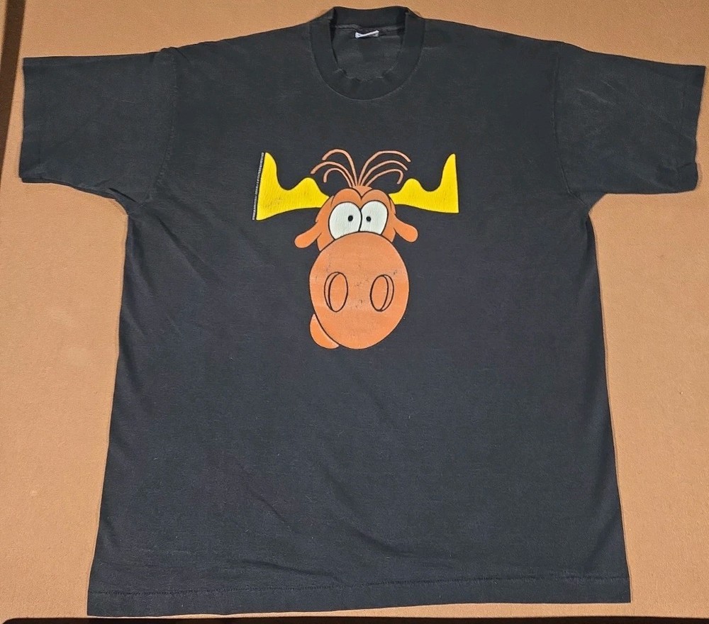 Vintage Taco Bell T-Shirt Black Single Stitch 1993 Bullwinkle Moose Size XXL