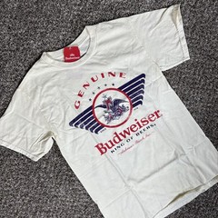 Budweiser King Of Beers T Shirt Mens White Brew City Graphic Print NWT