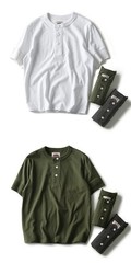 American Summer New Mens Cotton Henry Collar Retro Casual Short-Sleeved T-Shirt