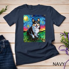 Tri Color Pembroke Welsh Corgi Starry Night Dog Art Unisex T-shirt