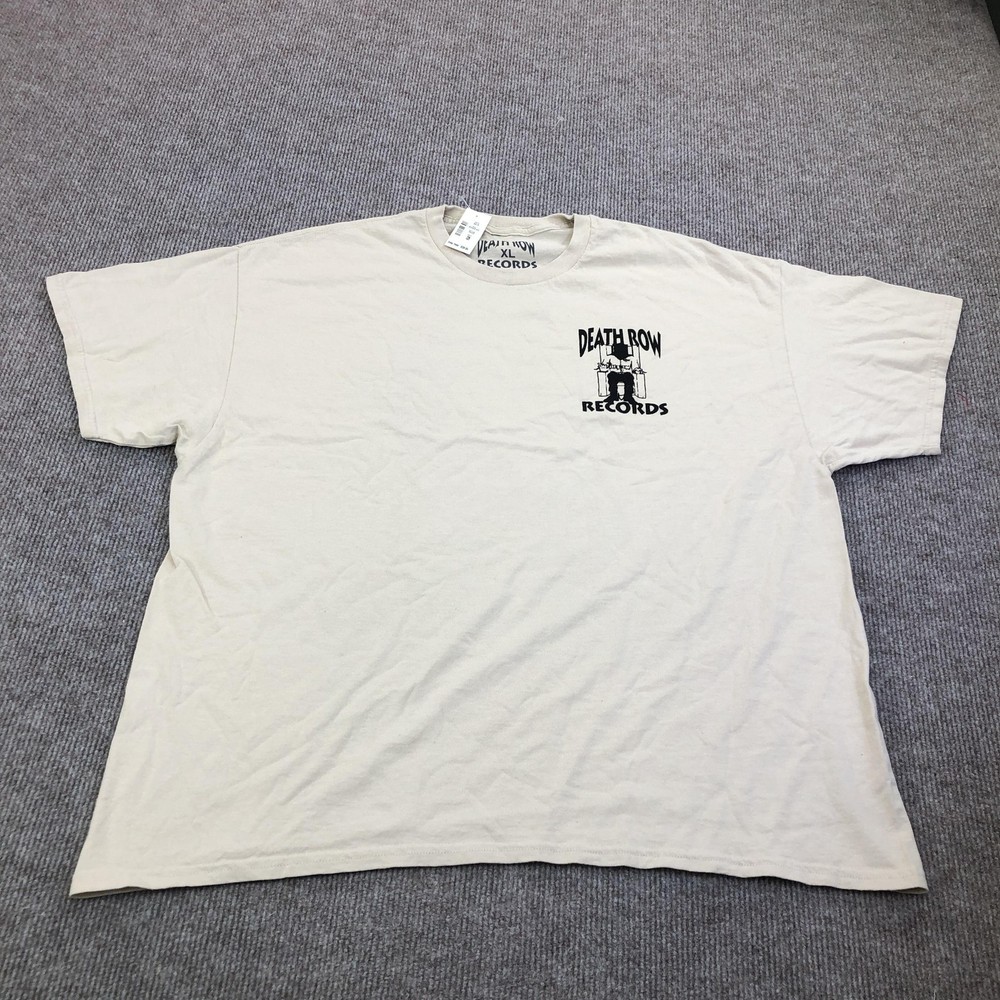 Death Row Records Shirt Mens XL White Double Sided Logo Graphic Tee Hip Hop