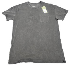 Men’s Crew Neck T Shirt 2 PK Medium Black Charcoal Pocket Relaxed Fit Goodfellow