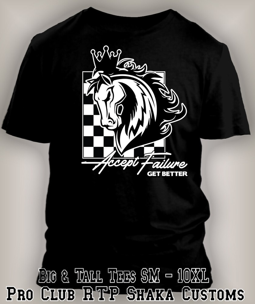Mens Big Tall Sport Tee Shirt Accept Failure Graphic Sneaker Pro Club Shaka RTP