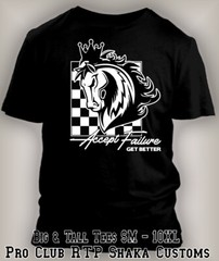Mens Big Tall Sport Tee Shirt Accept Failure Graphic Sneaker Pro Club Shaka RTP